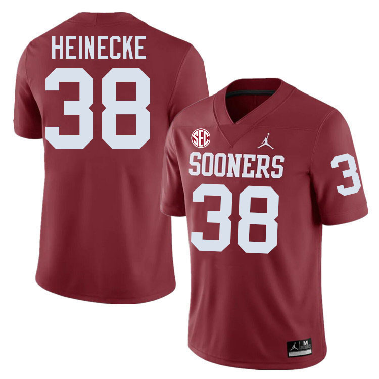 Oklahoma Sooners #38 Owen Heinecke College Football Jerseys,Uniforms-Crimson